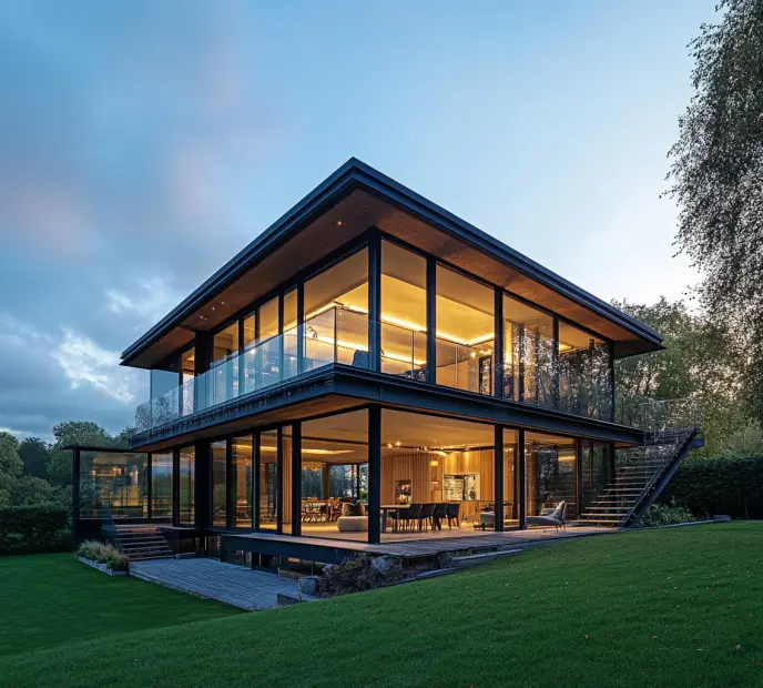 maison moderne ossature métalique legere