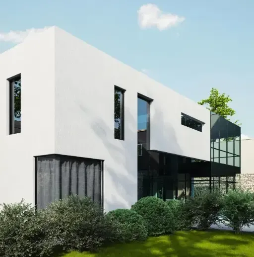 Bâtiment contemporain réalisé en construction métallique haute précision